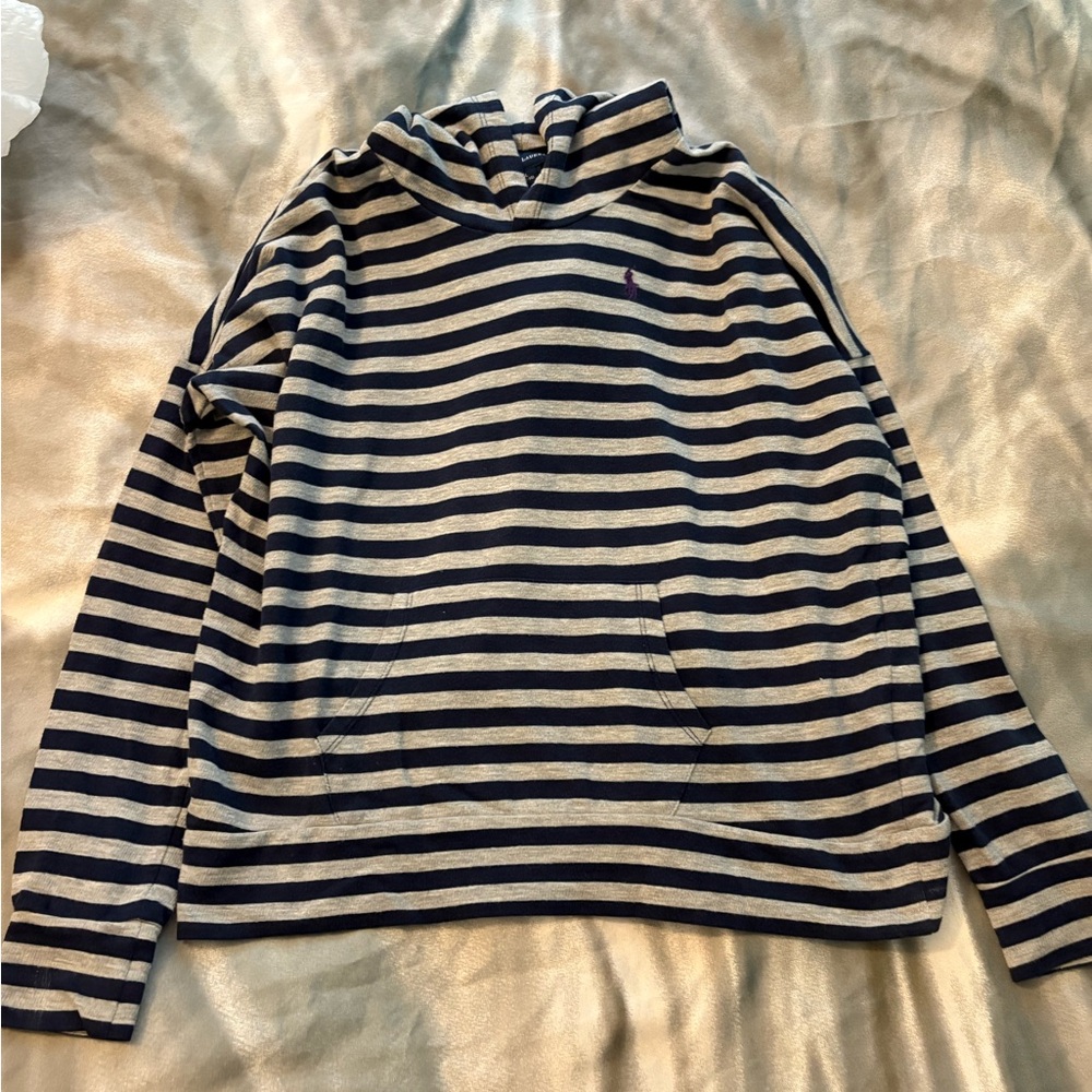 Ralph Lauren Navy and Gray Striped Top